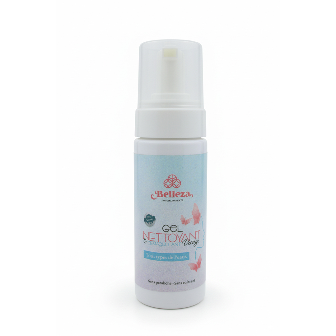 BELLEZA Gel nettoyant et démaquillant doux à l’huile de ricin