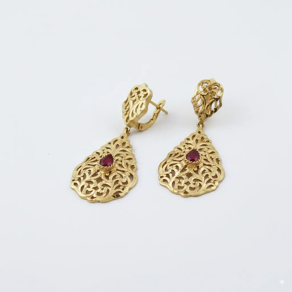 BOUCLES D'OREILLES ARGENT RODIEE EN OR 1320