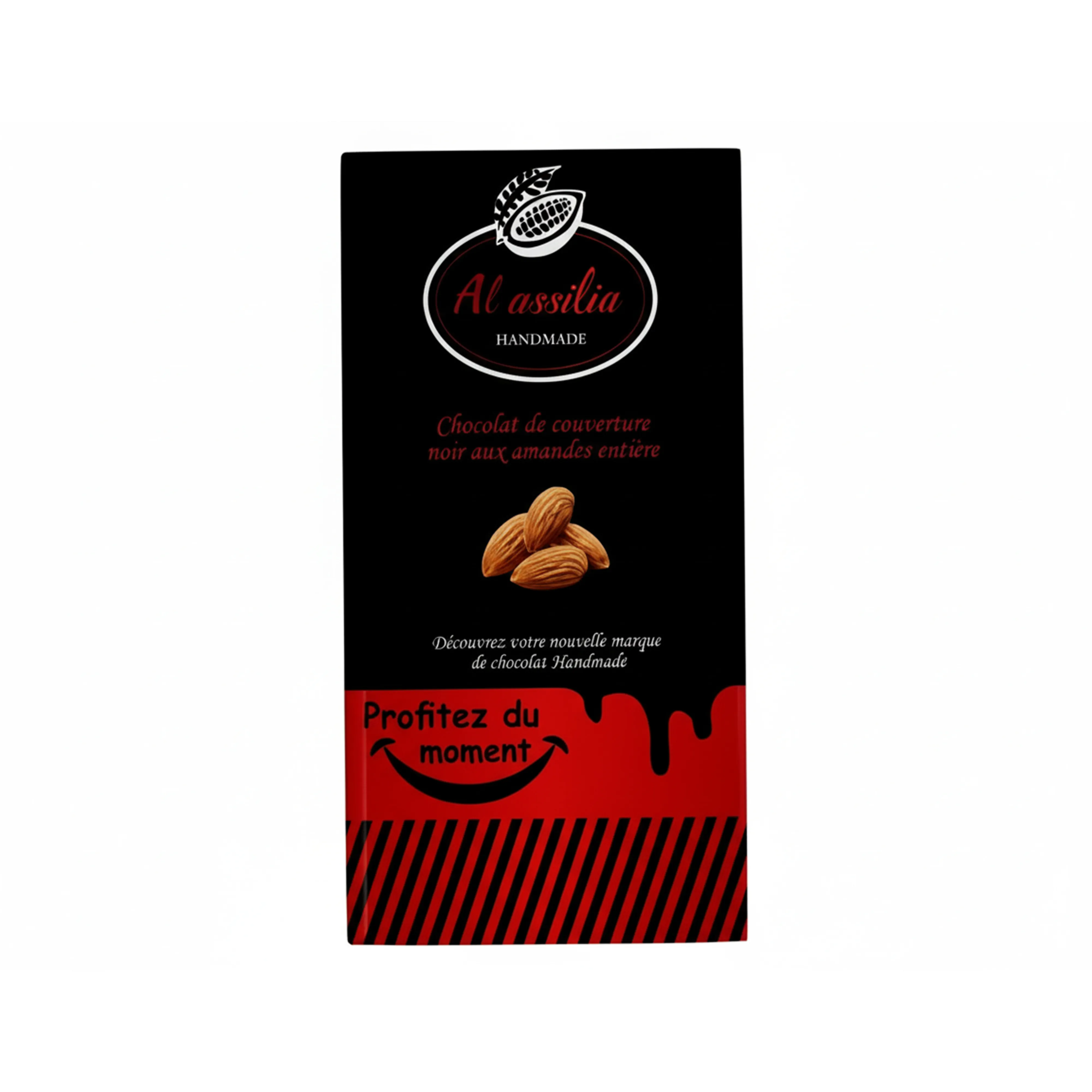 Chocolat de Couverture Noir aux Amandes Entières Al Assilia