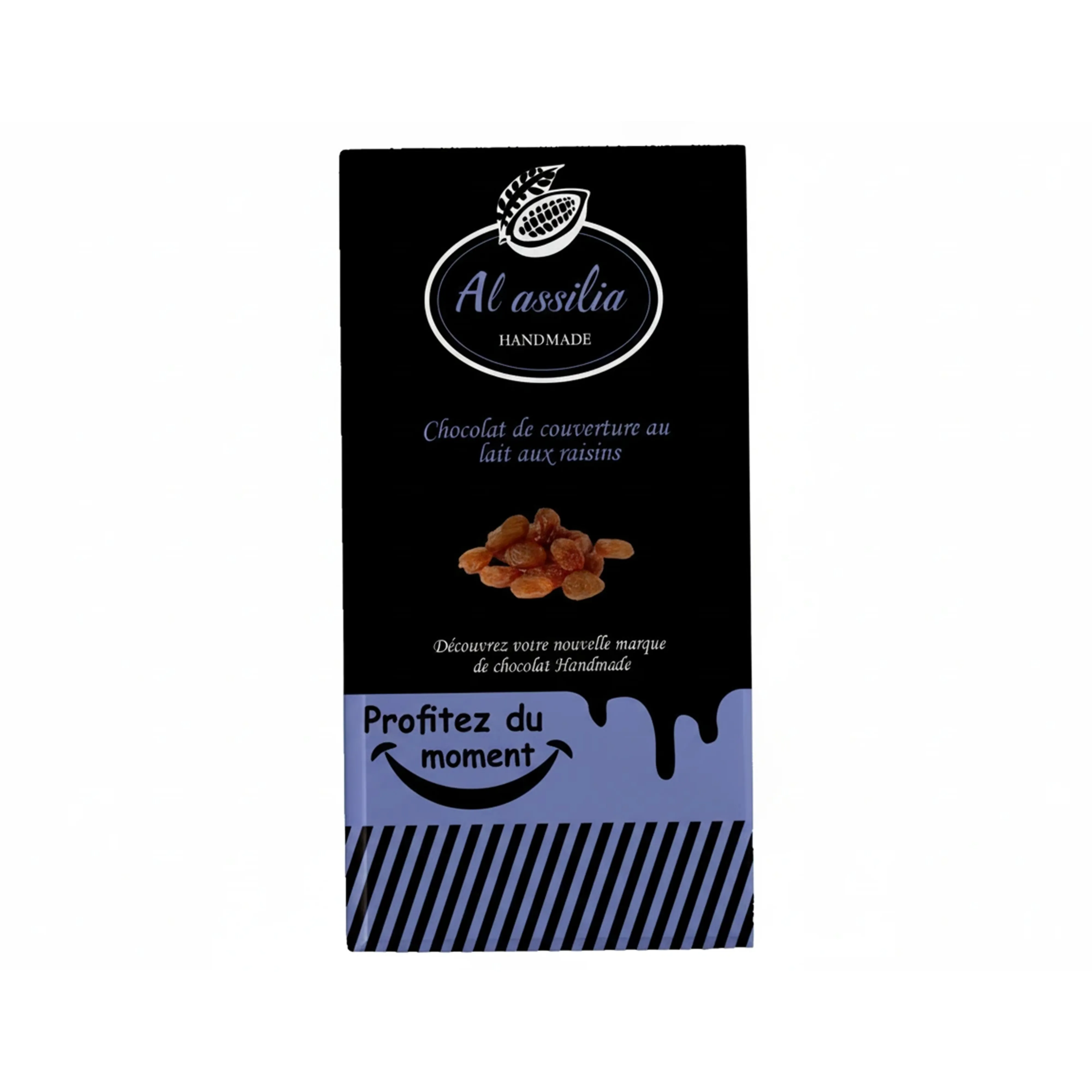 Chocolat de couverture au lait aux raisins