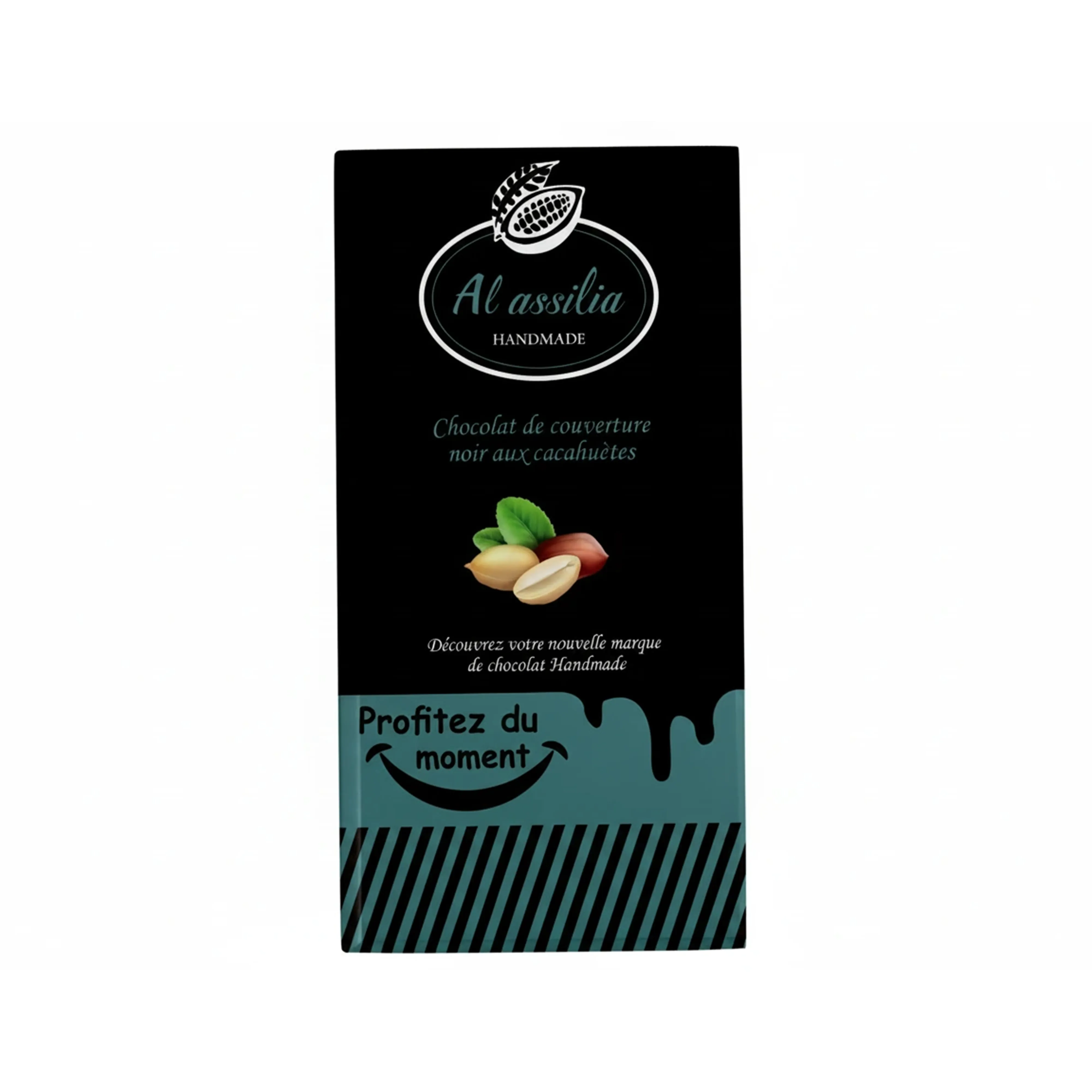 Chocolat de couverture noir aux cacahuètes