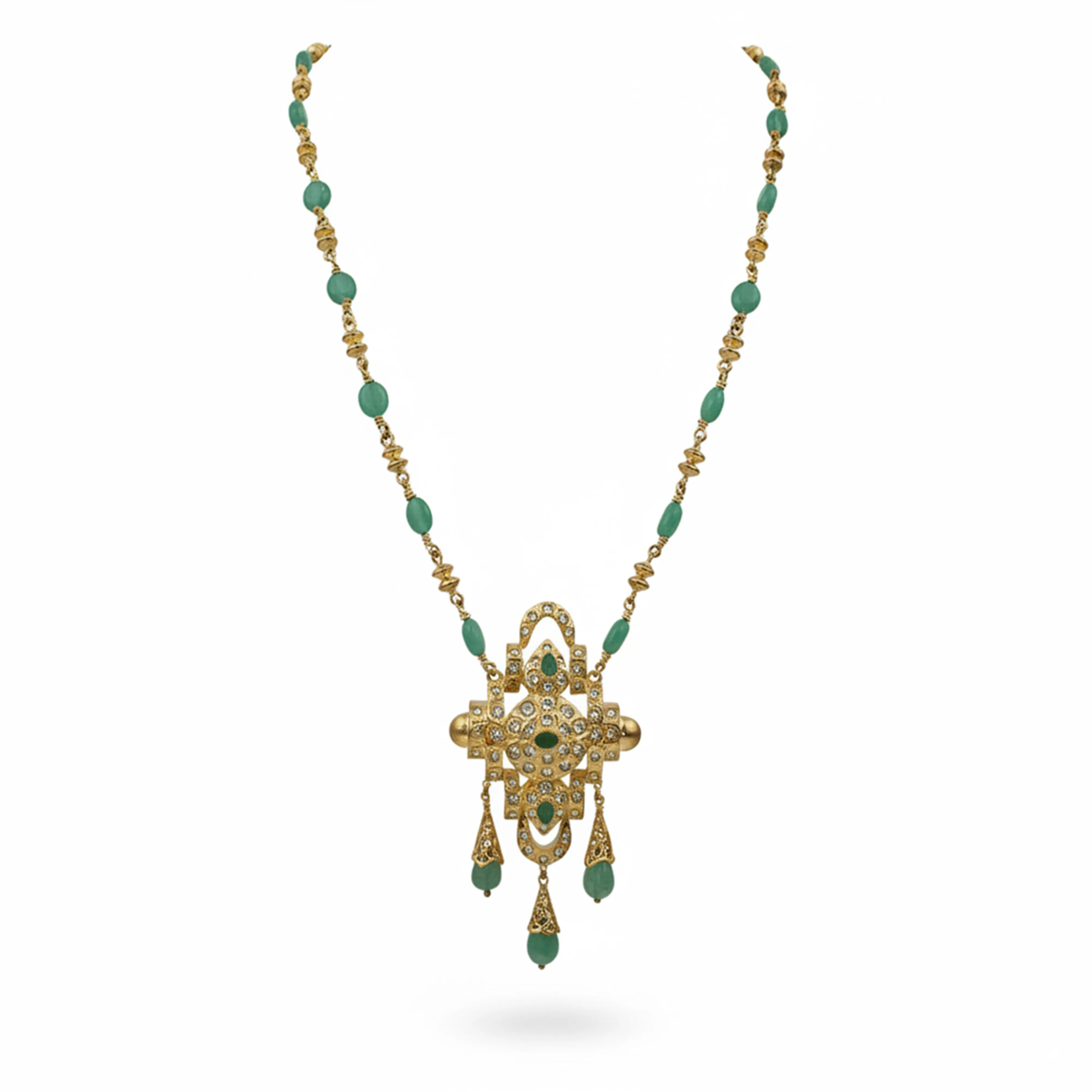 Sautoire Fdila – Collier marocain artisanal en argent doré