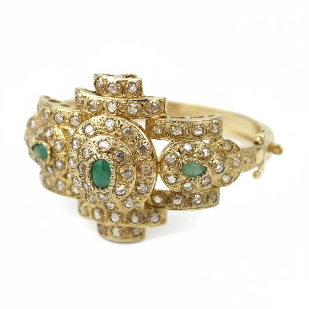 Bracelet Fdila – Bijou marocain artisanal en argent doré et pierres naturelles