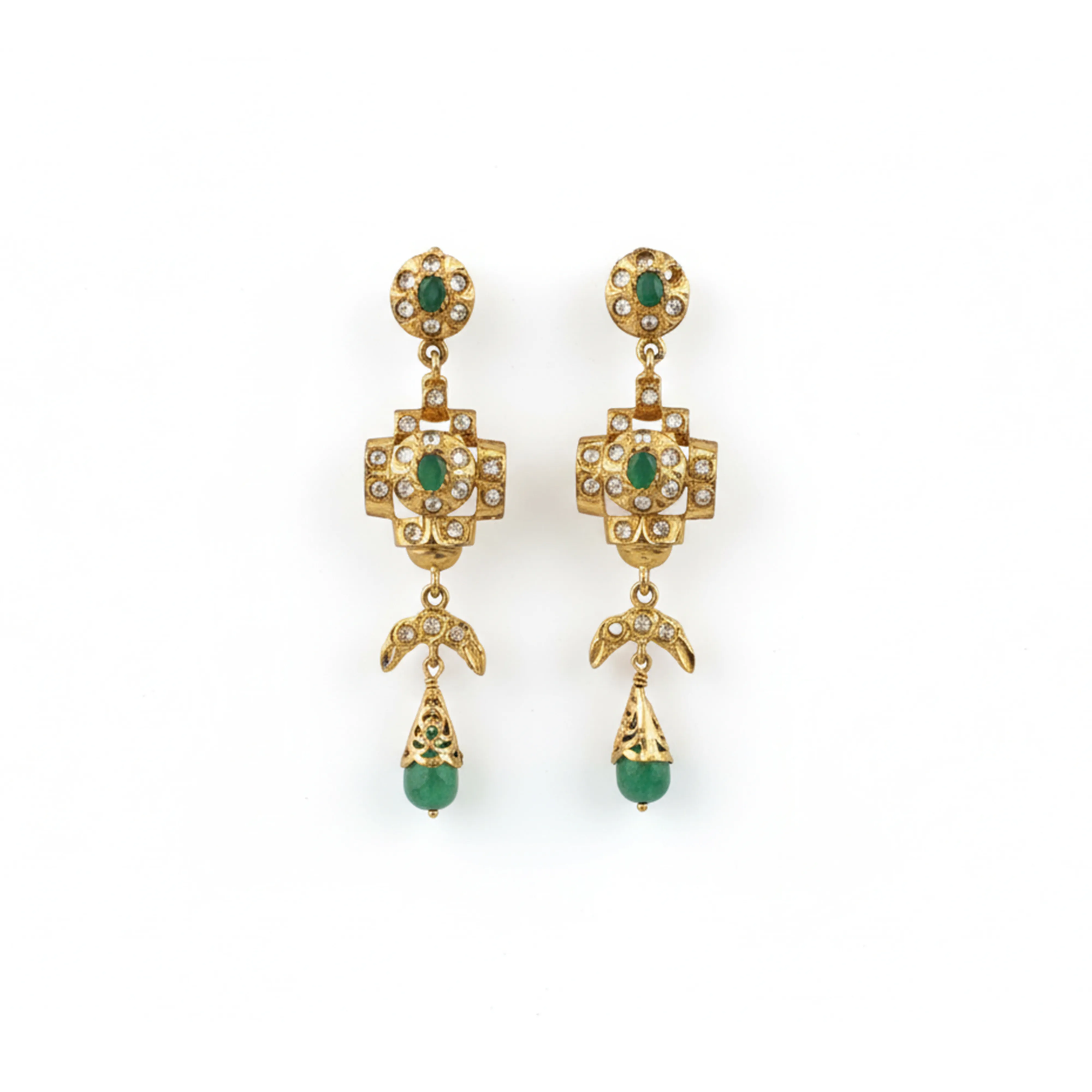 Boucles d’oreilles Fdila – Bijou en argent doré et pierres naturelles