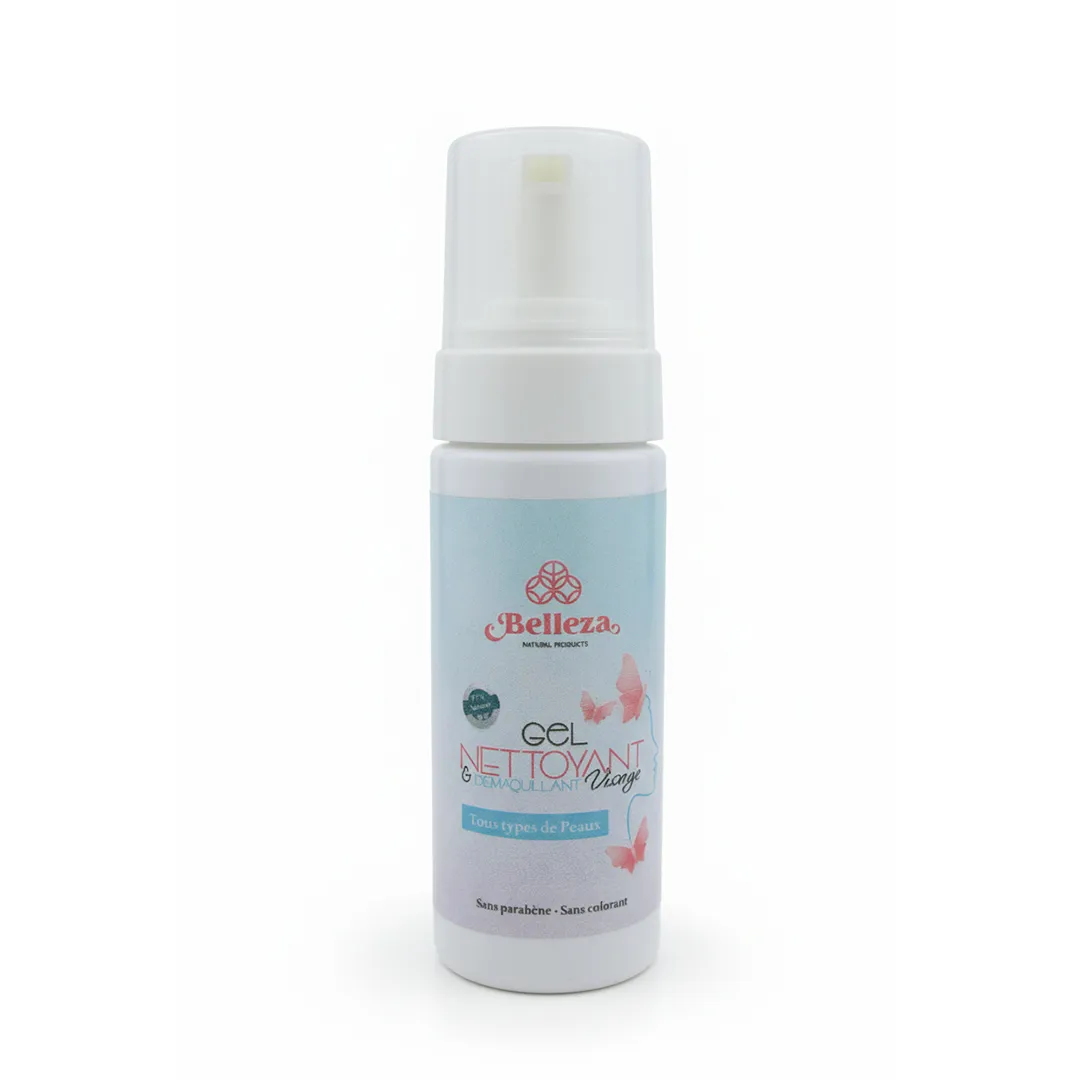 BELLEZA Gel nettoyant et démaquillant doux à l’huile de ricin