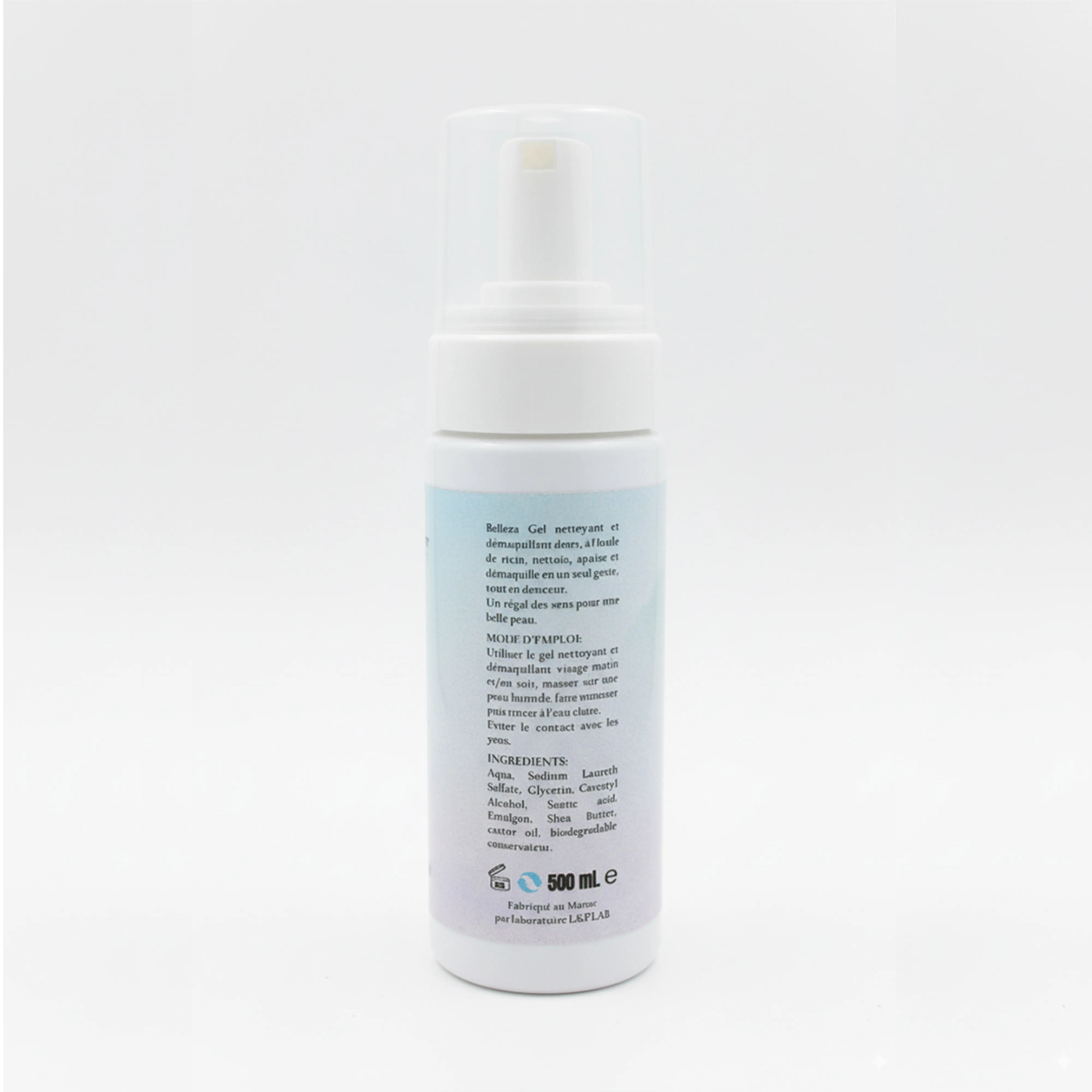 BELLEZA Gel nettoyant et démaquillant doux à l’huile de ricin