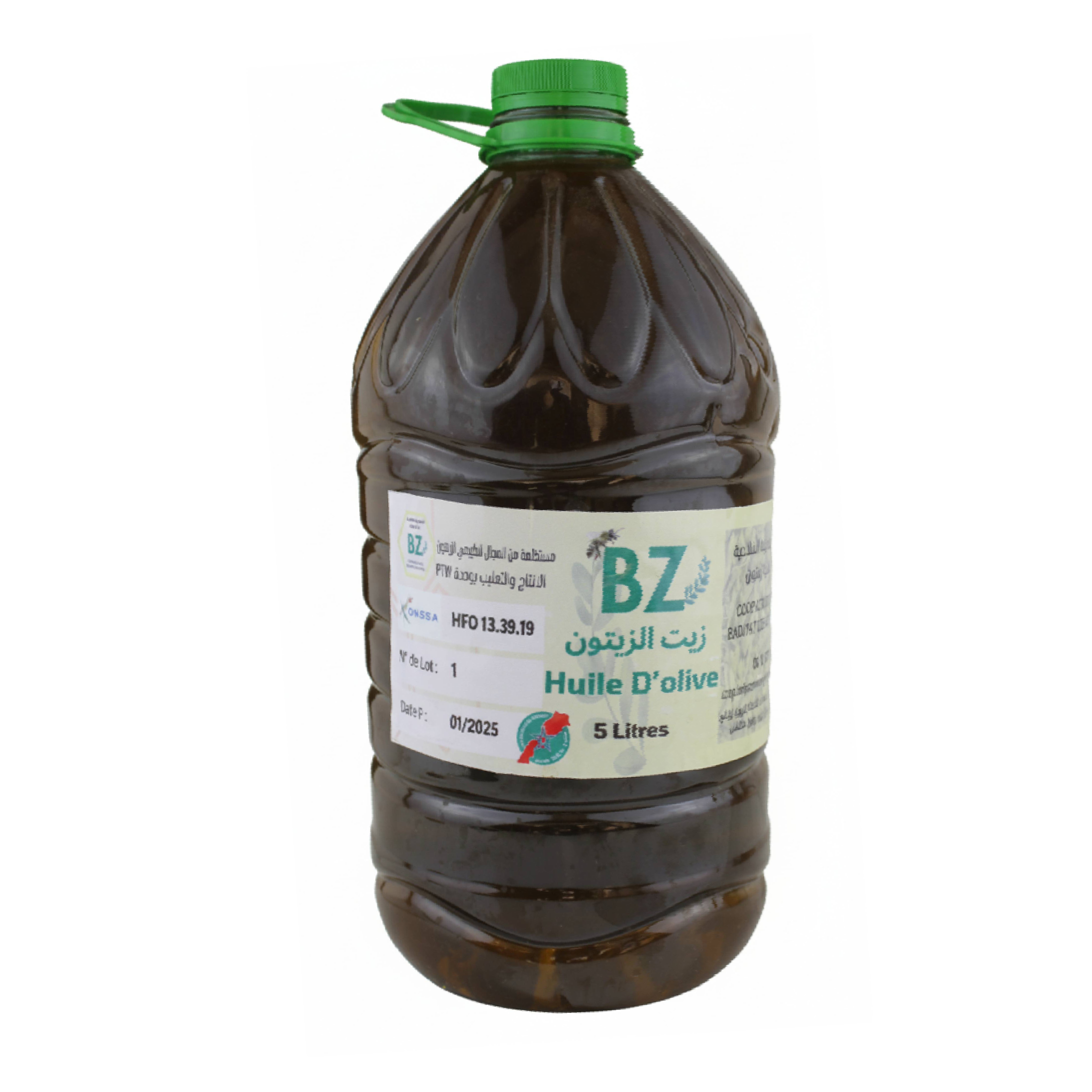 Huile d’Olive Vierge Extra BZ – 5 Litres – 100% Naturelle & Pressée à Froid