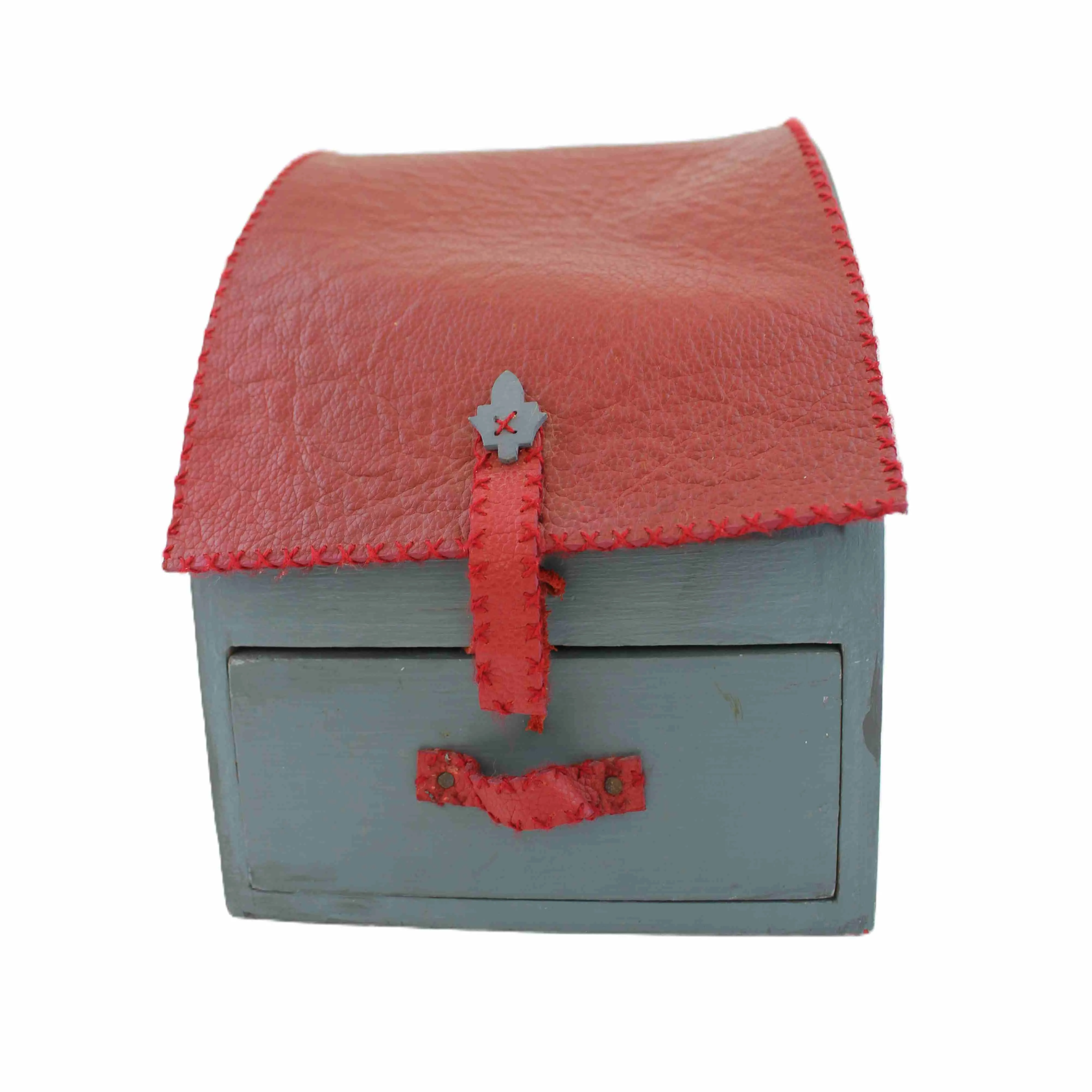 Pot de Rangement Vintage en Terre Cuite Émaillée Marron avec Couvercle et Anses