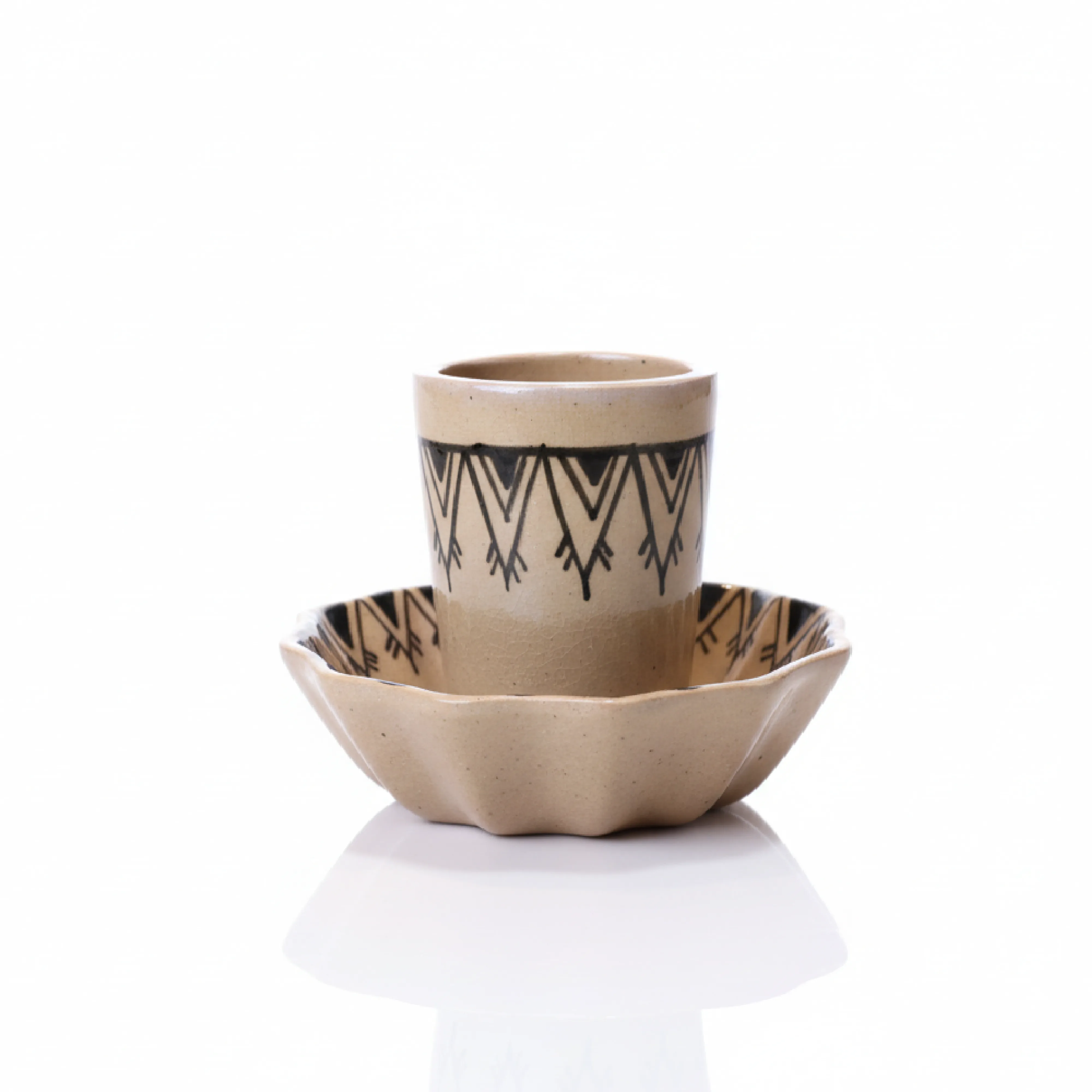 Tasse en Céramique Artisanale avec Soucoupe